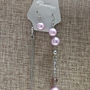 Pink and Silver Earrings